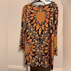 Print mini dress with open back